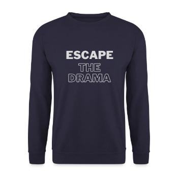 Escape the drama - grey - Unisex Pullover - Navy - Vorne - Alina (178cm) & Michal (187cm)