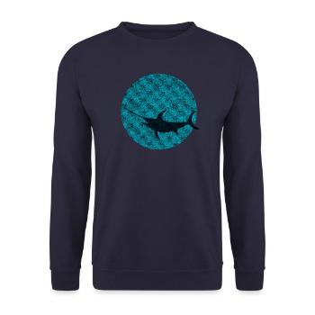 Schwertfisch - Unisex Pullover - Navy - Vorne - Alina (178cm) & Michal (187cm)