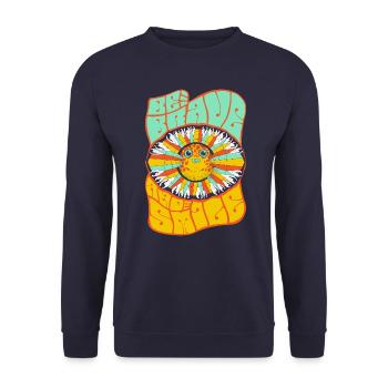 Sei mutig... - Unisex Pullover - Navy - Vorne - Alina (178cm) & Michal (187cm)
