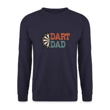 Dart Dad Dad Darts Dart Arrows Dartdisc - Unisex Sweatshirt - navy - Front - Alina (178cm) & Michal (187cm)