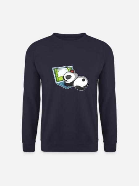 Panda im Homeoffice - Unisex Pullover - Navy