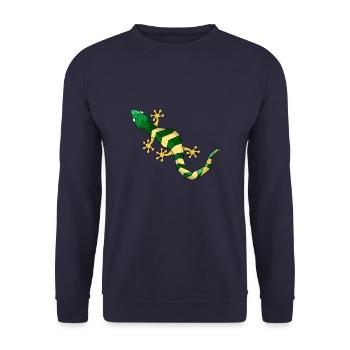 Geometric lizard - Unisex Sweatshirt - navy - Front - Alina (178cm) & Michal (187cm)