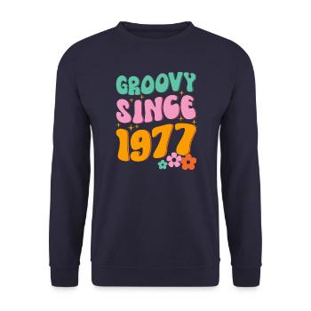 Groovy Hippie depuis 1977 - Sweat-shirt Unisexe - marine - Devant - Alina (178cm) & Michal (187cm)