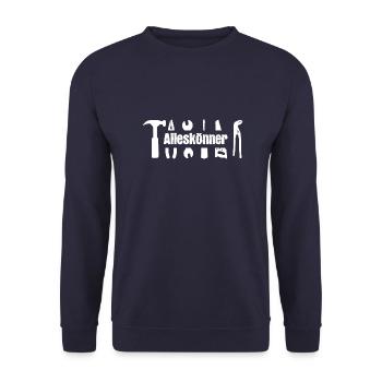 Alleskönner Heimwerker Handwerker Werkzeug - Unisex Pullover - Navy - Vorne - Alina (178cm) & Michal (187cm)