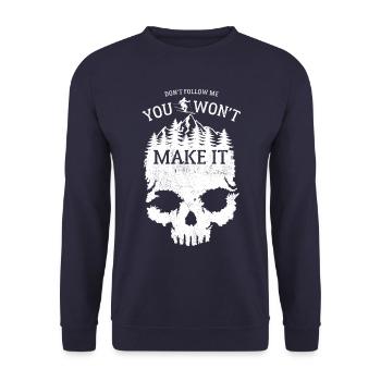 Ski - Skull - Don't follow me you wont make it - Unisex Sweatshirt - navy - Front - Alina (178cm) & Michal (187cm)
