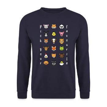 pick your favourite animal choose favourite animal - Unisex Sweatshirt - navy - Front - Alina (178cm) & Michal (187cm)