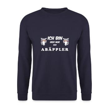 Ich bin nur der Abäppler - Unisex Pullover - Navy - Vorne - Alina (178cm) & Michal (187cm)