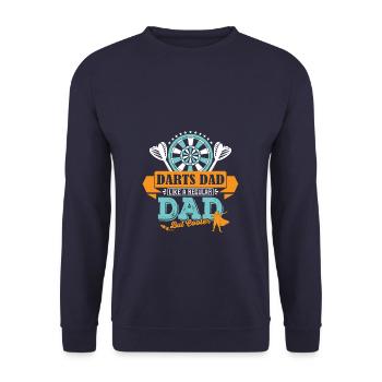 Darts Vater Papa cooler - Unisex Pullover - Navy - Vorne - Alina (178cm) & Michal (187cm)