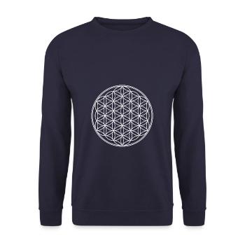 Flower of Life - Solo 2 - Unisex Sweatshirt - navy - Front - Alina (178cm) & Michal (187cm)