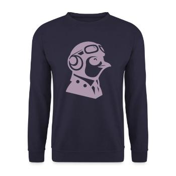 Penguin Pilot Airplane Flying Flight License - Unisex Sweatshirt - navy - Front - Alina (178cm) & Michal (187cm)