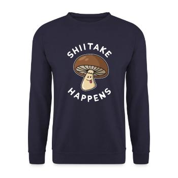 Shiitake arrive cadeau - Sweat-shirt Unisexe - marine - Devant - Alina (178cm) & Michal (187cm)