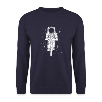 Astronaut on the bike - Unisex Sweatshirt - navy - Front - Alina (178cm) & Michal (187cm)