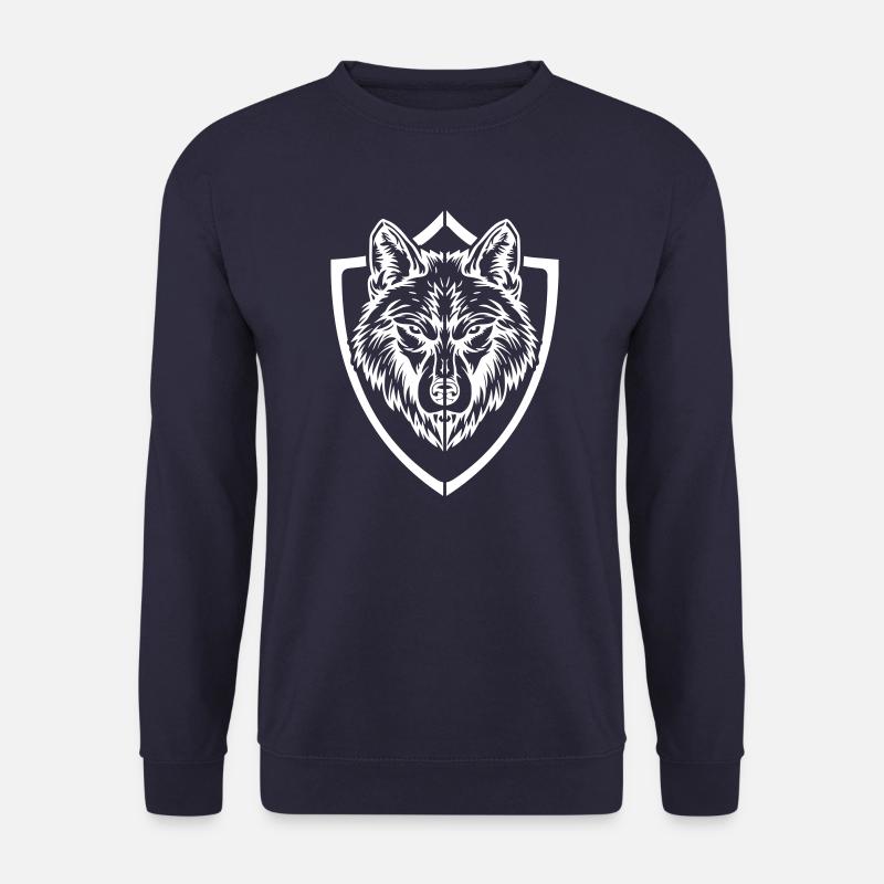 Wolf Symbol Kopf Wappen - Unisex Pullover - Navy