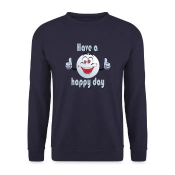 Bonne journée - Smiley - Sweat-shirt Unisexe - marine - Devant - Alina (178cm) & Michal (187cm)