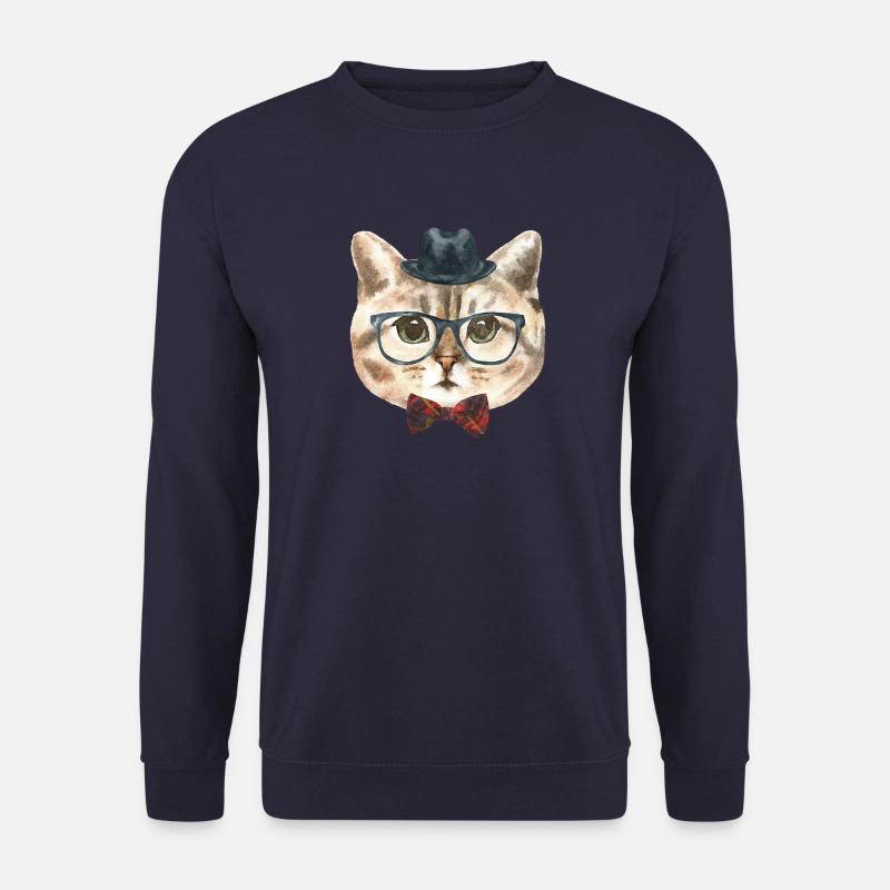 nerd cat - Unisex Sweatshirt - navy