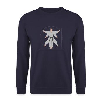 Karate Da Vinci - Unisex Pullover - Navy - Vorne - Alina (178cm) & Michal (187cm)