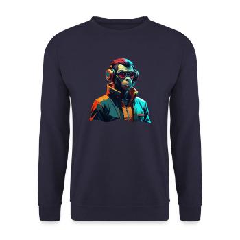 AFFE TRÄGT EINE TOSCA-JACKE - Unisex Pullover - Navy - Vorne - Alina (178cm) & Michal (187cm)