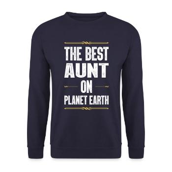 Best Aunt Saying - Unisex Sweatshirt - navy - Front - Alina (178cm) & Michal (187cm)