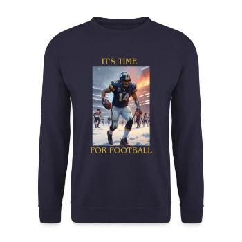 It's Time For Football Design - Unisex Pullover - Navy - Vorne - Alina (178cm) & Michal (187cm)