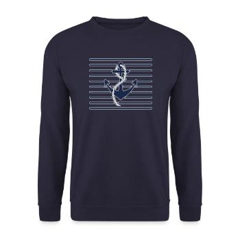 sailor and its anchor - Unisex Sweatshirt - navy - Front - Alina (178cm) & Michal (187cm)