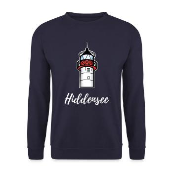Kleiner Leuchtturm Hiddensee - Unisex Pullover - Navy - Vorne - Alina (178cm) & Michal (187cm)