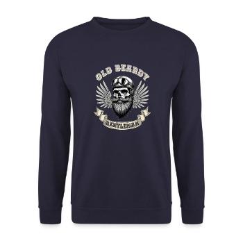 Old Beardy Gentleman - Unisex Sweatshirt - navy - Front - Alina (178cm) & Michal (187cm)