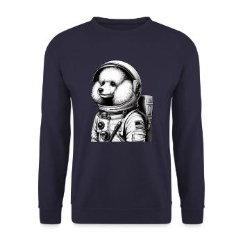 Poodle Astronaut in Space Awe - Unisex Sweatshirt - navy - Front - Alina (178cm) & Michal (187cm)