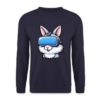 VR Gamer Bunny: Digital Game Adventure - Unisex Sweatshirt - navy - Front - Alina (178cm) & Michal (187cm)