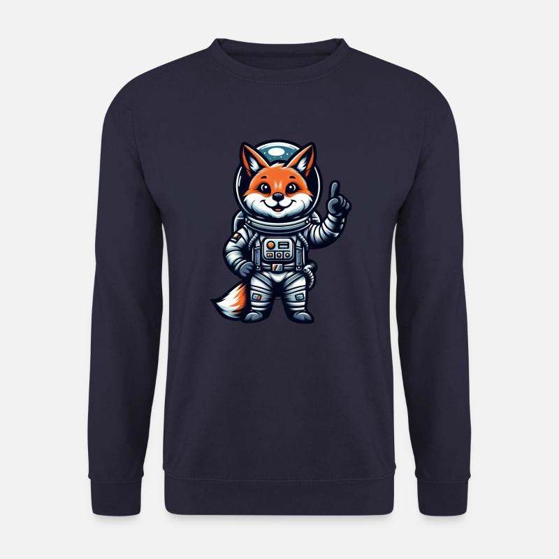 Astronaut Fox Space Cosmonaut Universe - Unisex Sweatshirt - navy