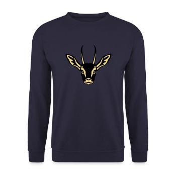 Gazelle Wildtieren in 1010 - Unisex Pullover - Navy - Vorne - Alina (178cm) & Michal (187cm)