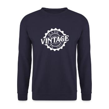 Made in 1963 Geburtstag - Unisex Pullover - Navy - Vorne - Alina (178cm) & Michal (187cm)