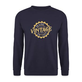 Made in 1963 Geburtstag - Unisex Pullover - Navy - Vorne - Alina (178cm) & Michal (187cm)