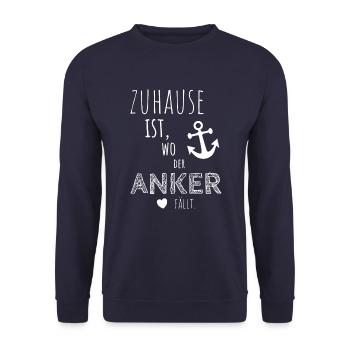 La maison est l'endroit où tombe l'ancre - Sweat-shirt Unisexe - marine - Devant - Alina (178cm) & Michal (187cm)