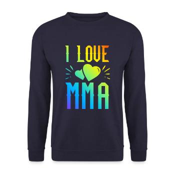 Ich liebe Mma - Unisex Pullover - Navy - Vorne - Alina (178cm) & Michal (187cm)