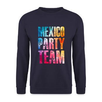Mexico Party Team Bunt - Unisex Pullover - Navy - Vorne - Alina (178cm) & Michal (187cm)