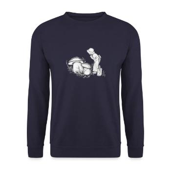 Herbst - Unisex Pullover - Navy - Vorne - Alina (178cm) & Michal (187cm)