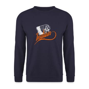 Indianer - Unisex Pullover - Navy - Vorne - Alina (178cm) & Michal (187cm)