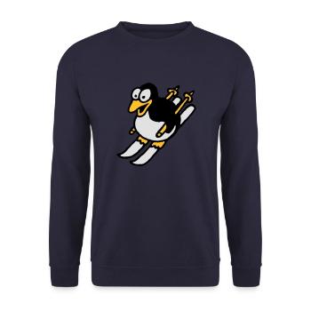 pinguin_ski_022011_i_3c - Unisex Pullover - Navy - Vorne - Alina (178cm) & Michal (187cm)