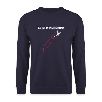 DNA Segelflieger Geschenkidee T-Shirt - Unisex Pullover - Navy - Vorne - Alina (178cm) & Michal (187cm)