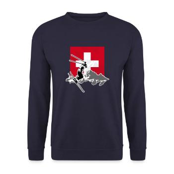 Swiss Ski Alpine - Unisex Pullover - Navy - Vorne - Alina (178cm) & Michal (187cm)
