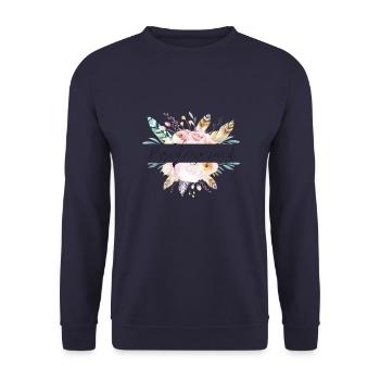 boho_bridesmaid - Unisex Pullover - Navy - Vorne - Alina (178cm) & Michal (187cm)