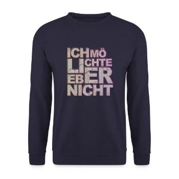 Bartleby der Schreiber - Ich möchte lieber nicht - Unisex Pullover - Navy - Vorne - Alina (178cm) & Michal (187cm)