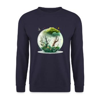 The miniature forest - Unisex Sweatshirt - navy - Front - Alina (178cm) & Michal (187cm)