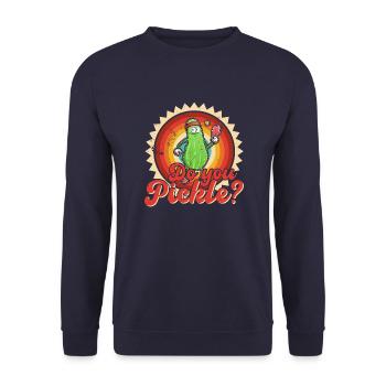 Pickelball Pickle Gurke Schläger Lustig - Unisex Pullover - Navy - Vorne - Alina (178cm) & Michal (187cm)