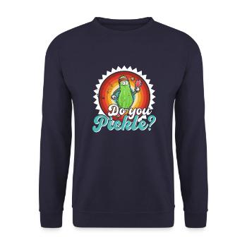 Pickelball Pickle Gurke Schläger Lustig - Unisex Pullover - Navy - Vorne - Alina (178cm) & Michal (187cm)