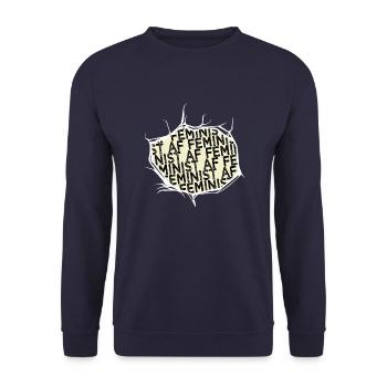 La typographie actuelle plaisante sur les droits des femmes - Sweat-shirt Unisexe - marine - Devant - Alina (178cm) & Michal (187cm)