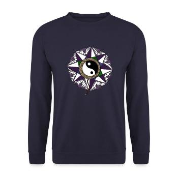 Taoist Mandala Purple - Unisex Sweatshirt - navy - Front - Alina (178cm) & Michal (187cm)
