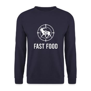 Deer Hunting Hirschjagd Vintage Sprüche - Unisex Pullover - Navy - Vorne - Alina (178cm) & Michal (187cm)