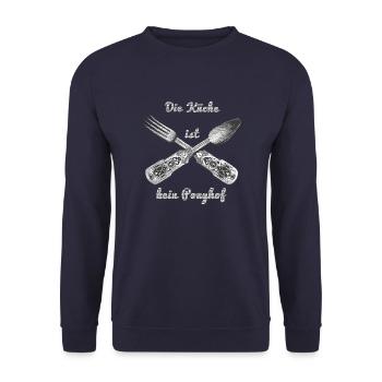 Die Küche ist kein Ponyhof - Unisex Pullover - Navy - Vorne - Alina (178cm) & Michal (187cm)