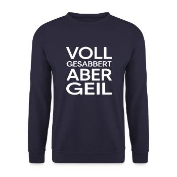 Hund vollgesabbert TMFA Hundebesitzer Hundesabber - Unisex Pullover - Navy - Vorne - Alina (178cm) & Michal (187cm)